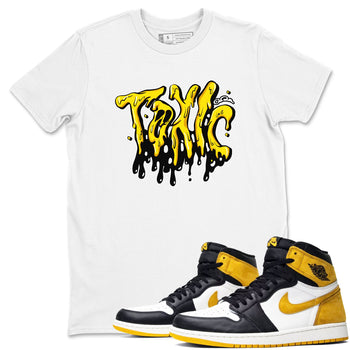 1s Yellow Ochre shirt to match jordans Toxic sneaker tees Air Jordan 1 Yellow Ochre SNRT Sneaker Release Tees unisex cotton White 1 crew neck shirt