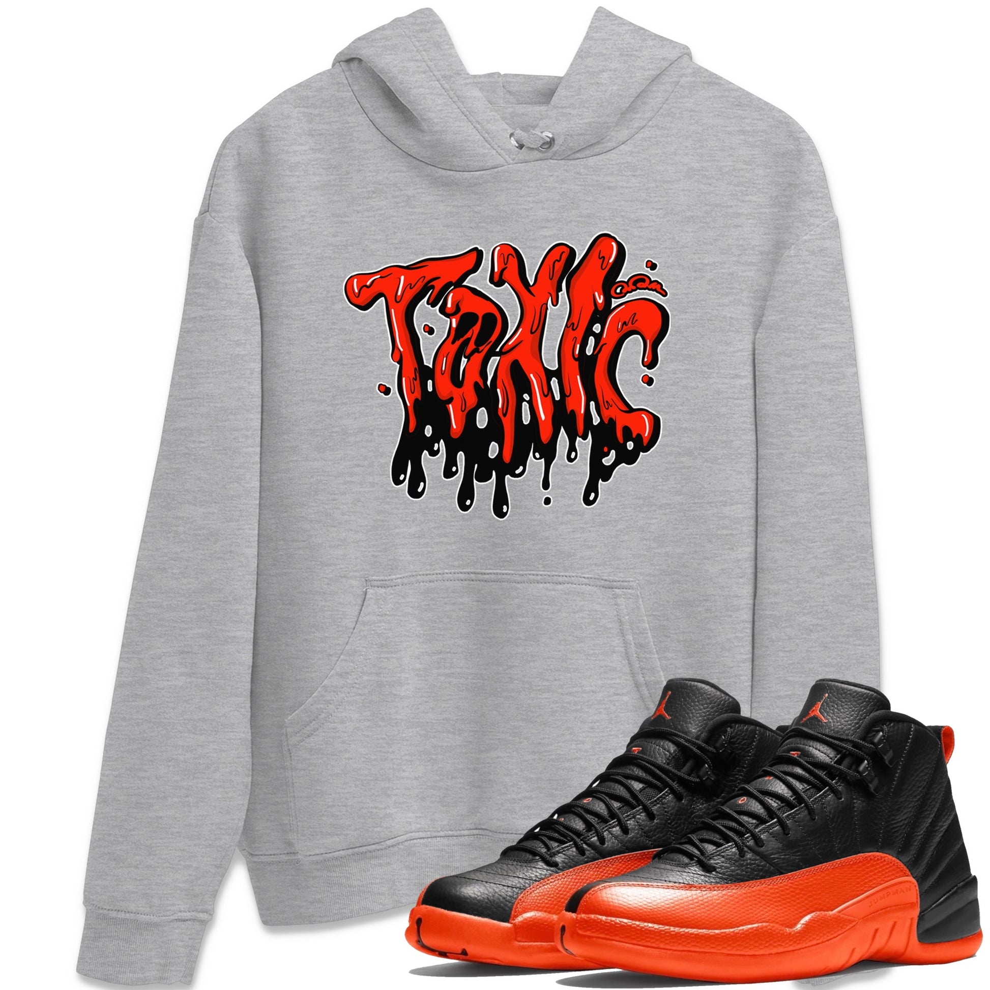 Air Jordan 12 Brilliant Orange Sneaker Match Tees Toxic Sneaker Tees AJ12 Brilliant Orange Sneaker Release Tees Unisex Shirts Heather Grey 1
