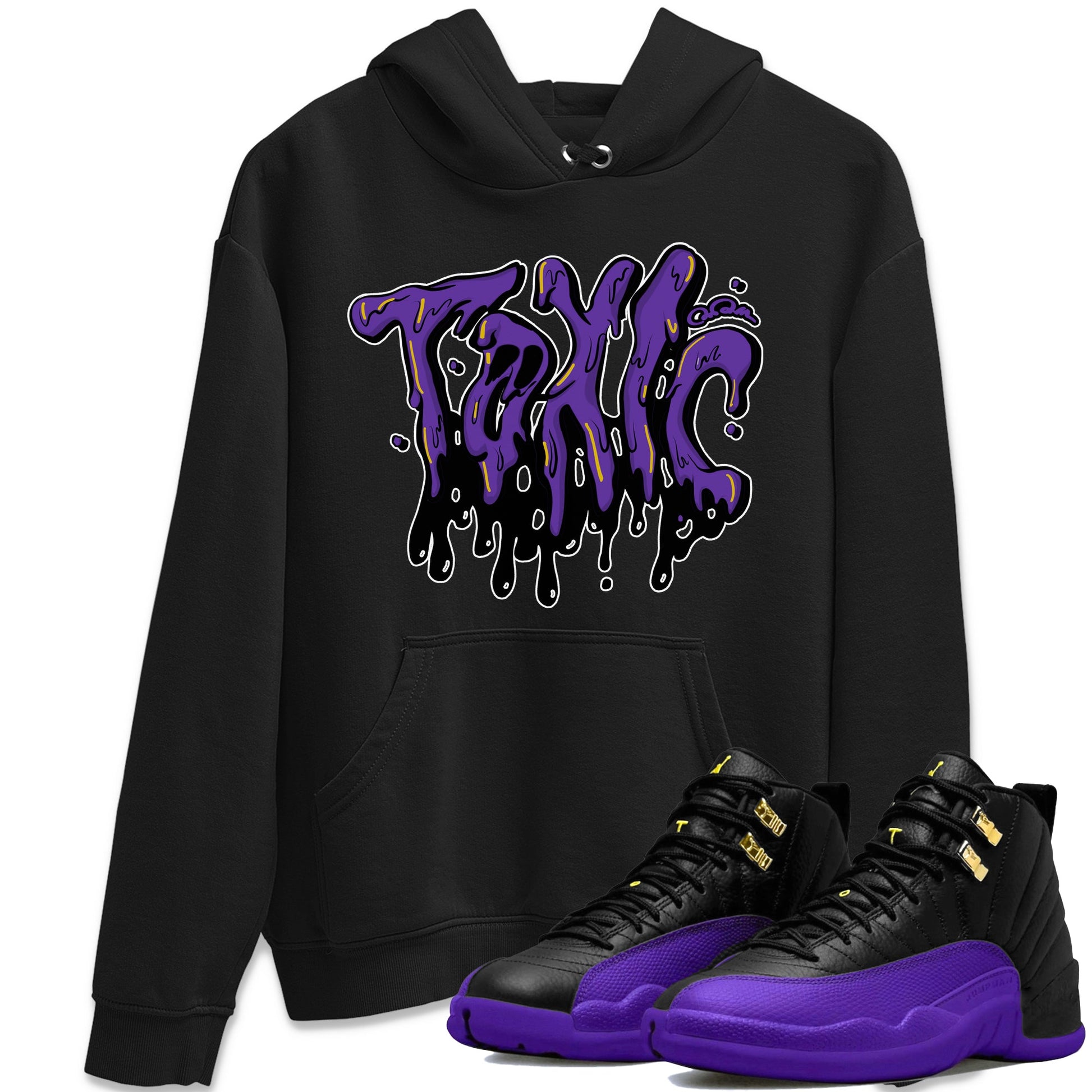 Air Jordan 12 Field Purple Sneaker Match Tees Toxic Sneaker Tees AJJordan 12 Lakers Sneaker Release Tees Unisex Shirts Black 1