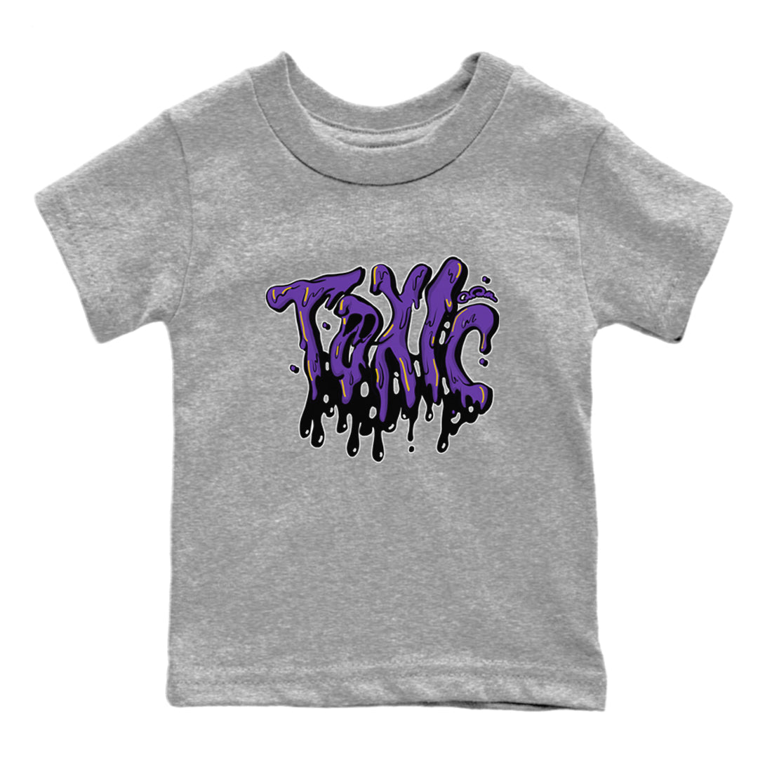 Air Jordan 12 Field Purple Sneaker Match Tees Toxic Sneaker Tees AJJordan 12 Lakers Sneaker Release Tees Kids Shirts Heather Grey 2