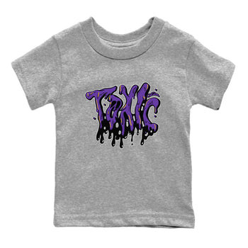 Air Jordan 12 Field Purple Sneaker Match Tees Toxic Sneaker Tees AJJordan 12 Lakers Sneaker Release Tees Kids Shirts Heather Grey 2