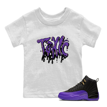 Air Jordan 12 Field Purple Sneaker Match Tees Toxic Sneaker Tees AJJordan 12 Lakers Sneaker Release Tees Kids Shirts White 1