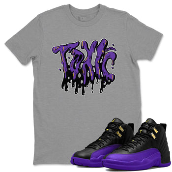Air Jordan 12 Field Purple Sneaker Match Tees Toxic Sneaker Tees AJJordan 12 Lakers Sneaker Release Tees Unisex Shirts Heather Grey 1