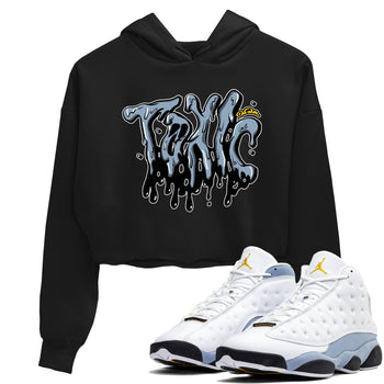 Air Jordan 13 Blue Grey shirt to match jordans Toxic sneaker tees AJ13 Blue Grey SNRT Sneaker Release Tees Black 1 crop length shirt