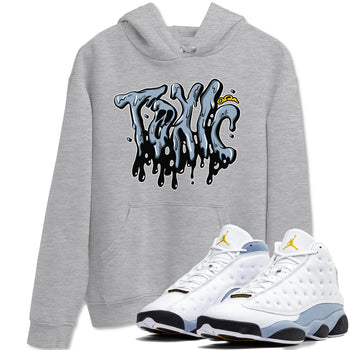 Air Jordan 13 Blue Grey shirt to match jordans Toxic sneaker tees AJ13 Blue Grey SNRT Sneaker Release Tees unisex cotton Heather Grey 1 crew neck shirt