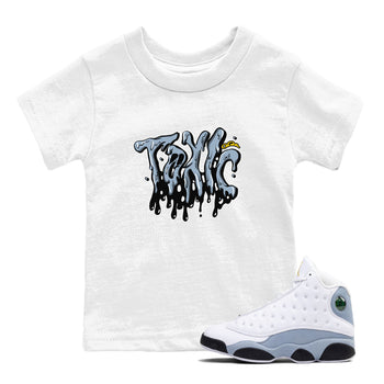Air Jordan 13 Blue Grey shirt to match jordans Toxic sneaker tees AJ13 Blue Grey SNRT sneaker release tees baby toddler White 1 cotton Shirt