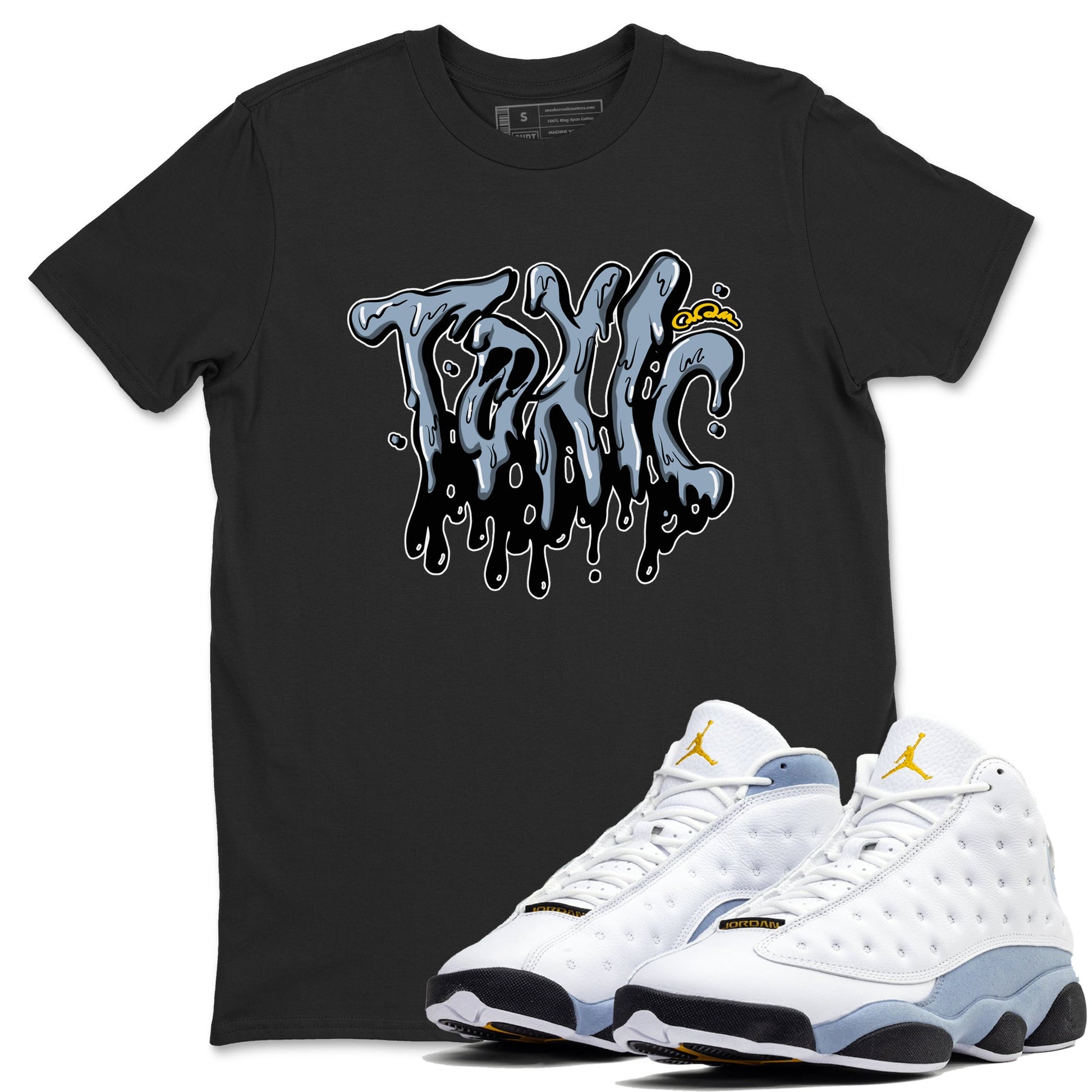 Air Jordan 13 Blue Grey shirt to match jordans Toxic sneaker tees AJ13 Blue Grey SNRT Sneaker Release Tees unisex cotton Black 1 crew neck shirt