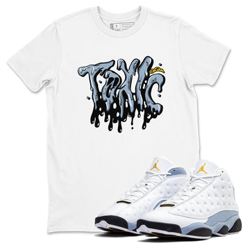 Air Jordan 13 Blue Grey shirt to match jordans Toxic sneaker tees AJ13 Blue Grey SNRT Sneaker Release Tees unisex cotton White 1 crew neck shirt