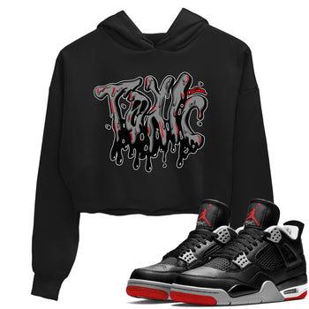 Air Jordan 4 Bred Reimagined shirt to match jordans Toxic sneaker tees AJ4 Bred Reimagined SNRT Sneaker Release Tees Black 1 crop length shirt
