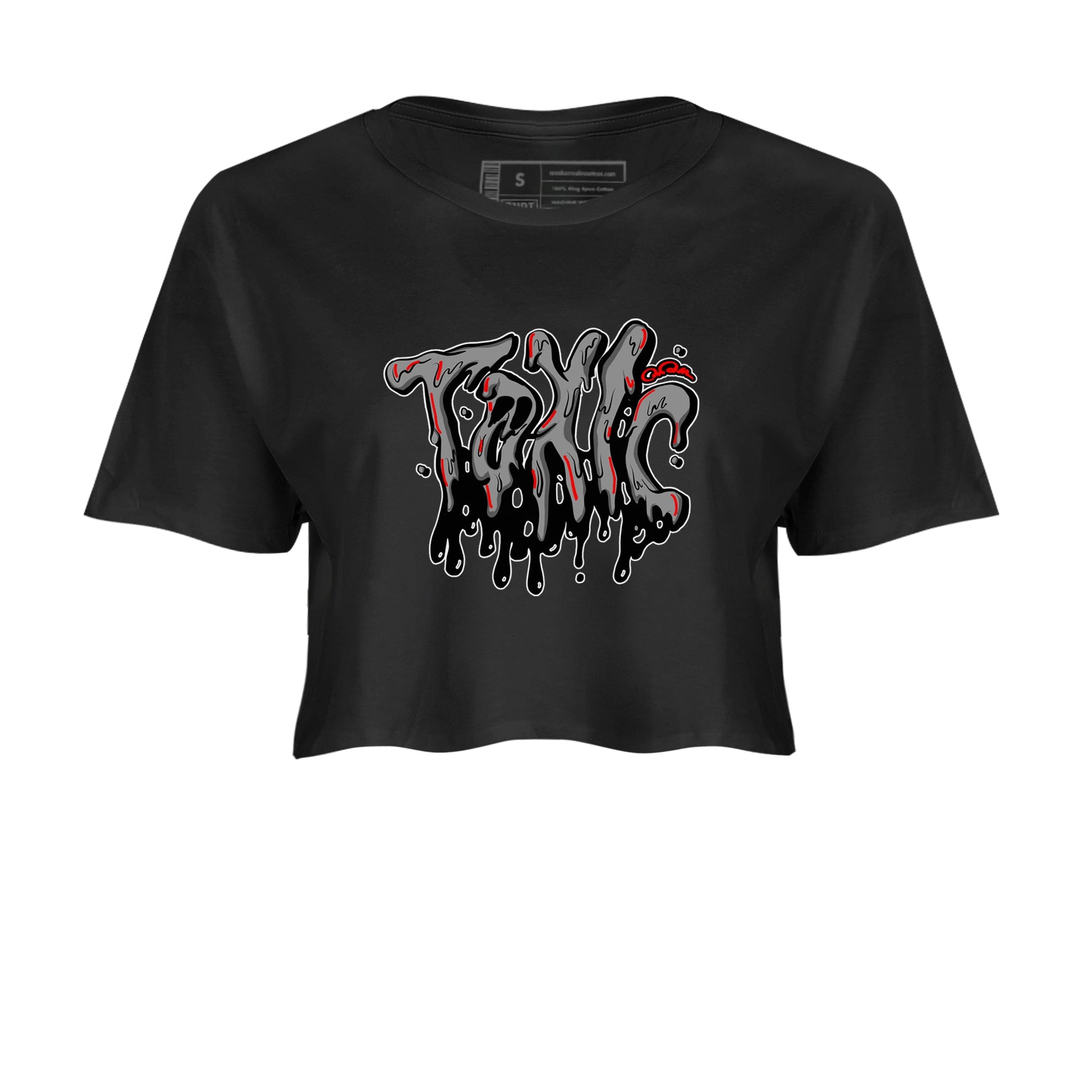 Air Jordan 4 Bred Reimagined shirt to match jordans Toxic sneaker tees AJ4 Bred Reimagined SNRT Sneaker Release Tees Black 2 crop length shirt
