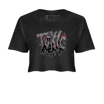 Air Jordan 4 Bred Reimagined shirt to match jordans Toxic sneaker tees AJ4 Bred Reimagined SNRT Sneaker Release Tees Black 2 crop length shirt
