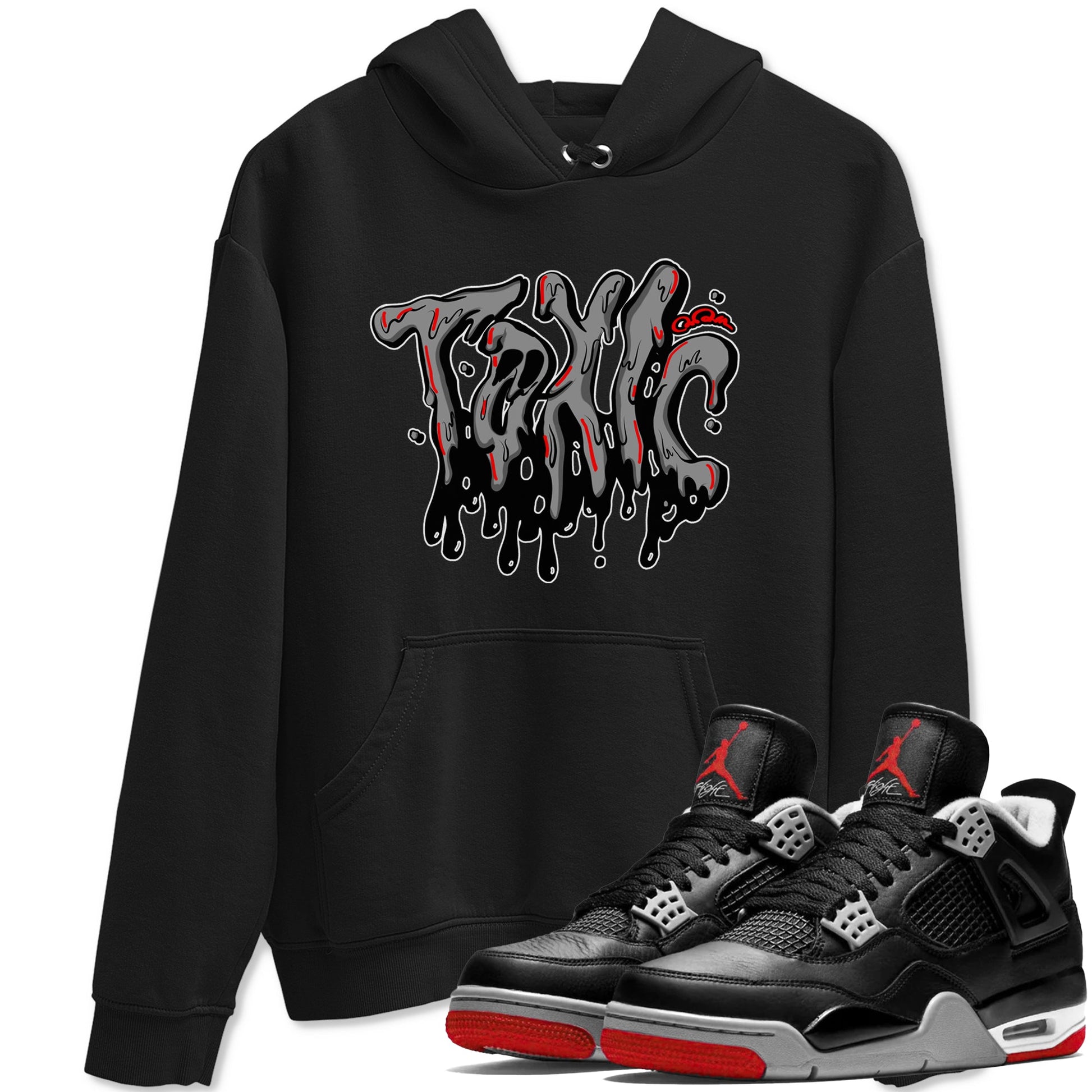 Air Jordan 4 Bred Reimagined shirt to match jordans Toxic sneaker tees AJ4 Bred Reimagined SNRT Sneaker Release Tees unisex cotton Black 1 crew neck shirt