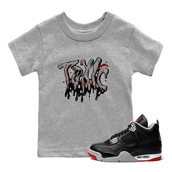 Air Jordan 4 Bred Reimagined shirt to match jordans Toxic sneaker tees AJ4 Bred Reimagined SNRT sneaker release tees baby toddler Heather Grey 1 cotton Shirt