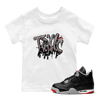 Air Jordan 4 Bred Reimagined shirt to match jordans Toxic sneaker tees AJ4 Bred Reimagined SNRT sneaker release tees baby toddler White 1 cotton Shirt