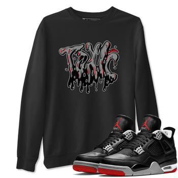 Air Jordan 4 Bred Reimagined shirt to match jordans Toxic sneaker tees AJ4 Bred Reimagined SNRT Sneaker Release Tees unisex cotton Black 1 crew neck shirt