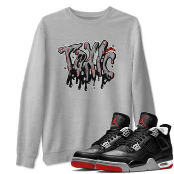 Air Jordan 4 Bred Reimagined shirt to match jordans Toxic sneaker tees AJ4 Bred Reimagined SNRT Sneaker Release Tees unisex cotton Heather Grey 1 crew neck shirt