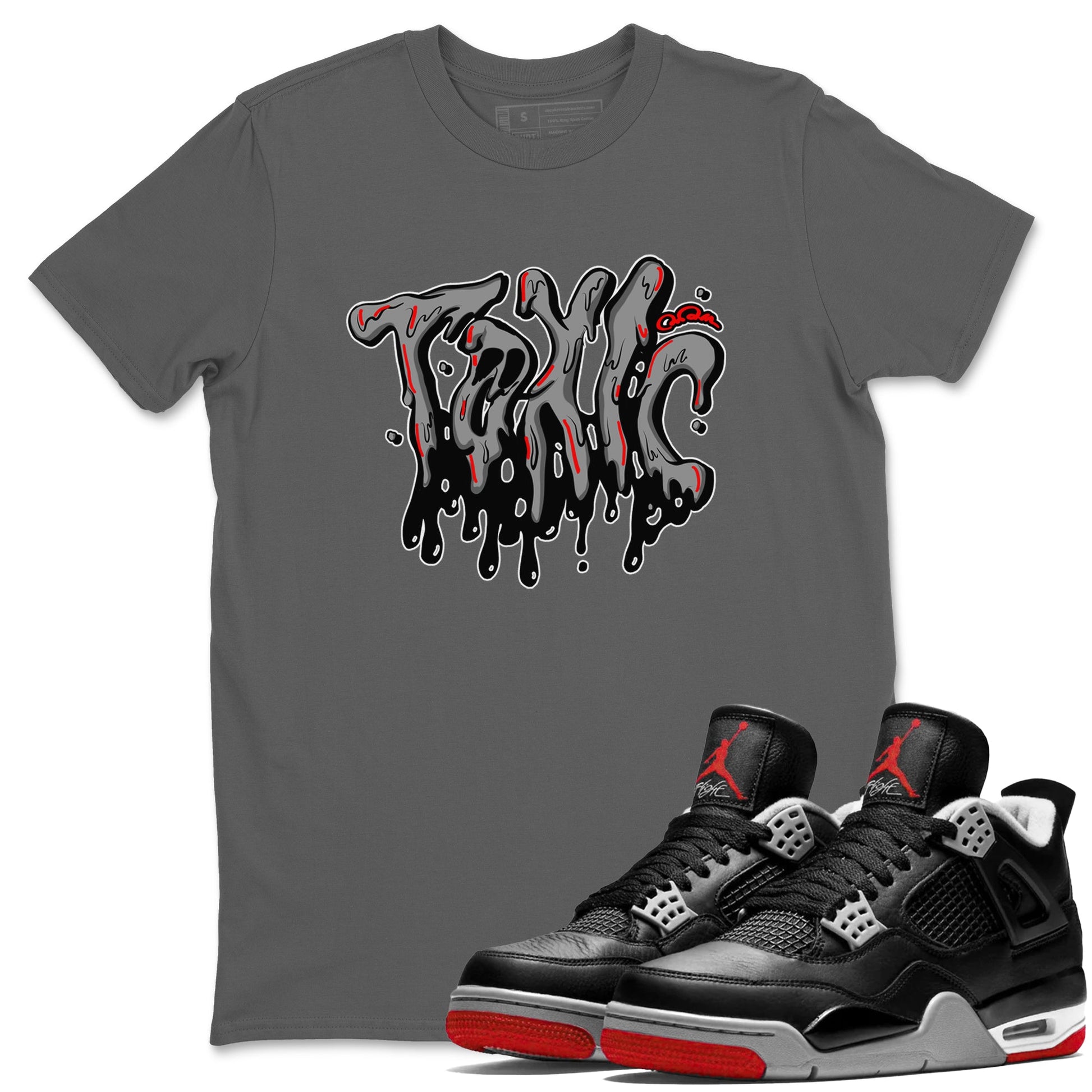 Air Jordan 4 Bred Reimagined shirt to match jordans Toxic sneaker tees AJ4 Bred Reimagined SNRT Sneaker Release Tees unisex cotton Cool Grey 1 crew neck shirt