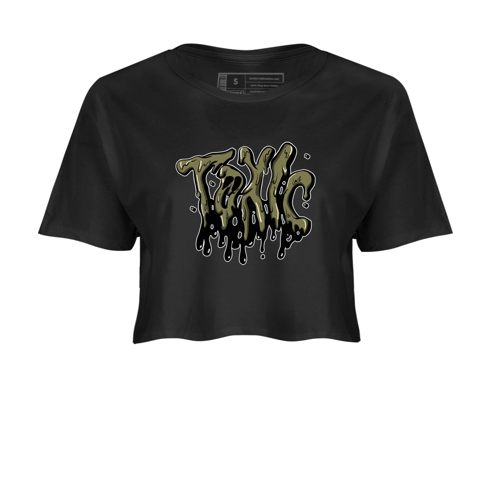 Air Jordan 4 Medium Olive shirt to match jordans Toxic sneaker tees AJ4Medium Olive SNRT Sneaker Release Tees Black 2 Crop T-Shirt