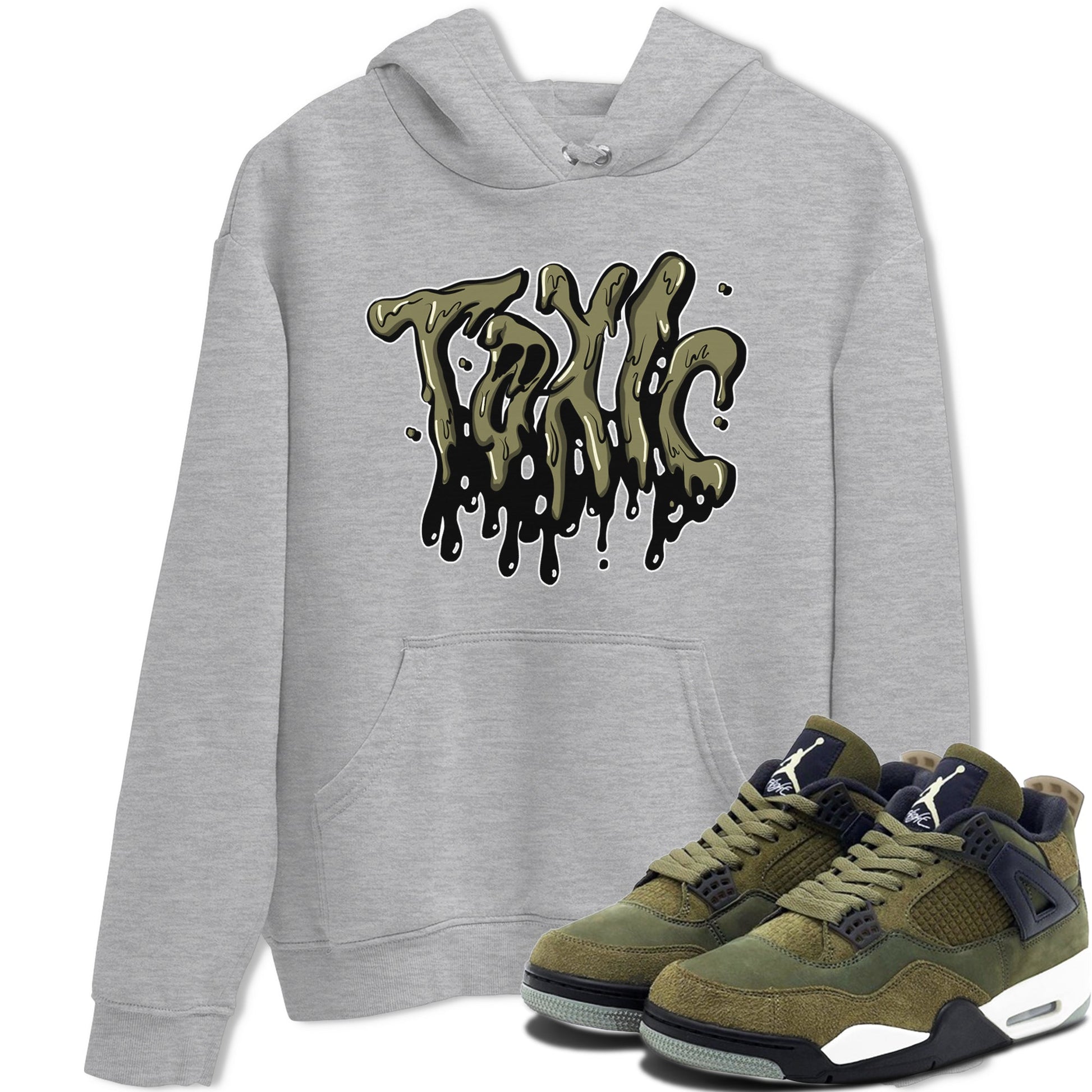 Air Jordan 4 Medium Olive shirt to match jordans Toxic sneaker tees AJ4Medium Olive SNRT Sneaker Release Tees Unisex Heather Grey 1 T-Shirt