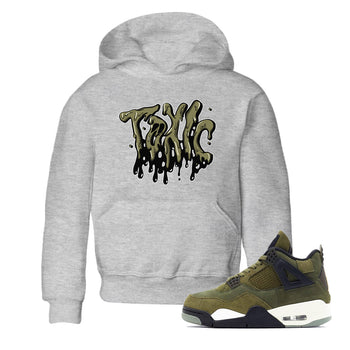 Air Jordan 4 Medium Olive shirt to match jordans Toxic sneaker tees AJ4Medium Olive SNRT Sneaker Release Tees Baby Toddler Heather Grey 1 T-Shirt