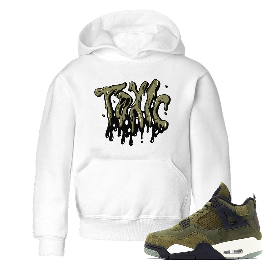 Air Jordan 4 Medium Olive shirt to match jordans Toxic sneaker tees AJ4Medium Olive SNRT Sneaker Release Tees Baby Toddler White 1 T-Shirt