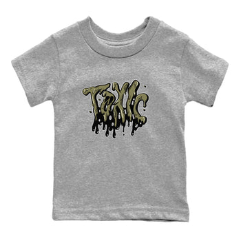 Air Jordan 4 Medium Olive shirt to match jordans Toxic sneaker tees AJ4Medium Olive SNRT Sneaker Release Tees Baby Toddler Heather Grey 2 T-Shirt
