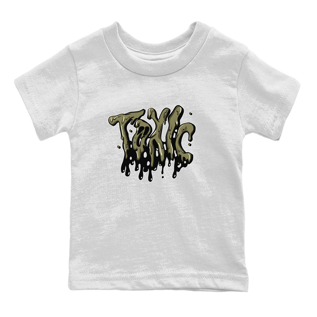 Air Jordan 4 Medium Olive shirt to match jordans Toxic sneaker tees AJ4Medium Olive SNRT Sneaker Release Tees Baby Toddler White 2 T-Shirt