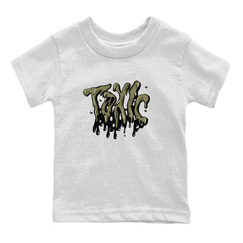 Air Jordan 4 Medium Olive shirt to match jordans Toxic sneaker tees AJ4Medium Olive SNRT Sneaker Release Tees Baby Toddler White 2 T-Shirt
