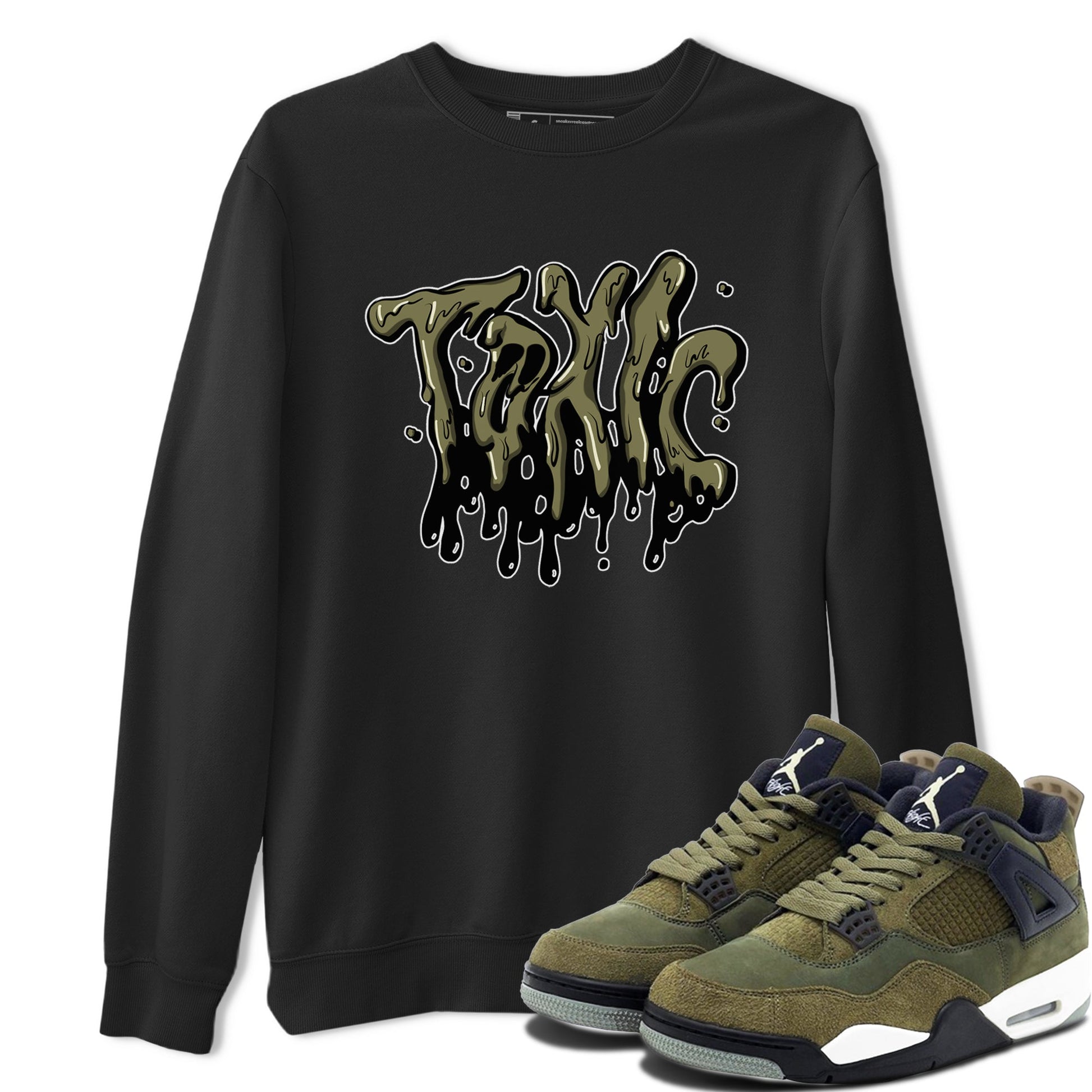 Air Jordan 4 Medium Olive shirt to match jordans Toxic sneaker tees AJ4Medium Olive SNRT Sneaker Release Tees Unisex Black 1 T-Shirt