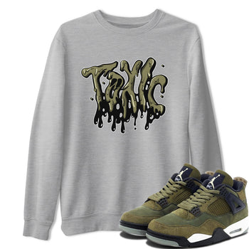 Air Jordan 4 Medium Olive shirt to match jordans Toxic sneaker tees AJ4Medium Olive SNRT Sneaker Release Tees Unisex Heather Grey 1 T-Shirt