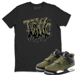 Air Jordan 4 Medium Olive shirt to match jordans Toxic sneaker tees AJ4Medium Olive SNRT Sneaker Release Tees Unisex Black 1 T-Shirt