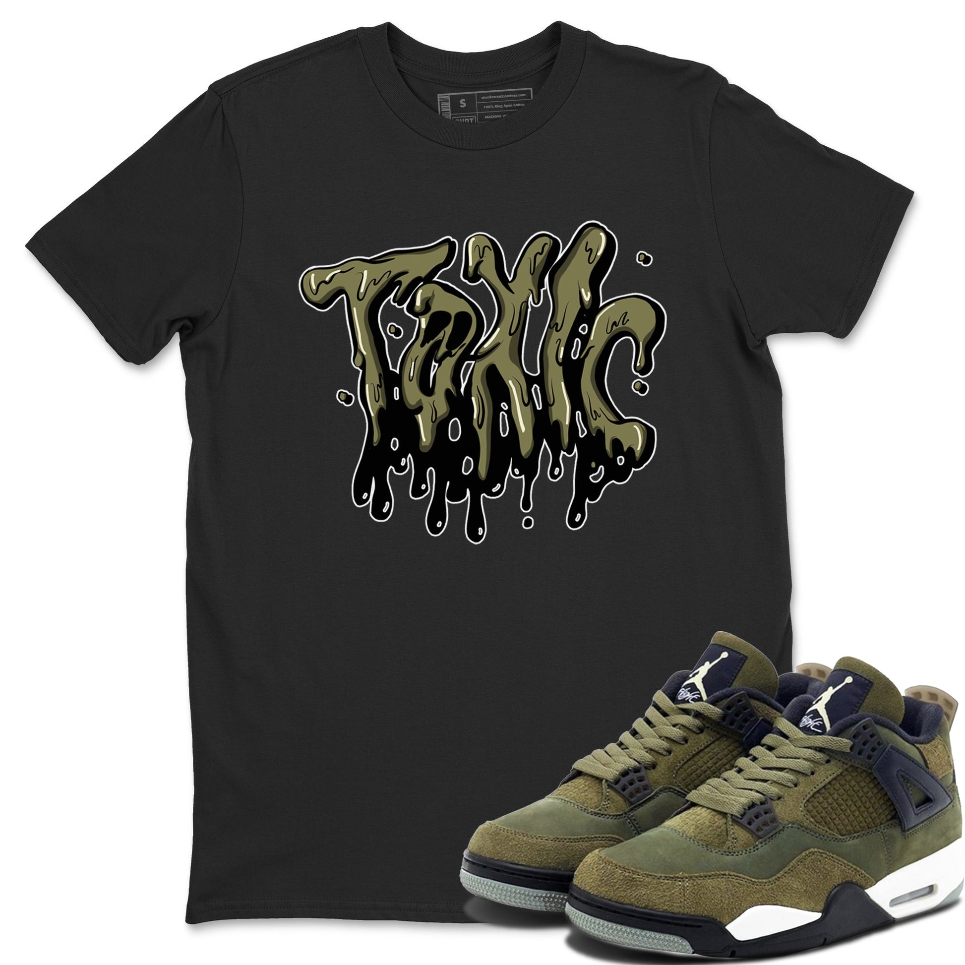 Air Jordan 4 Medium Olive shirt to match jordans Toxic sneaker tees AJ4Medium Olive SNRT Sneaker Release Tees Unisex Black 1 T-Shirt