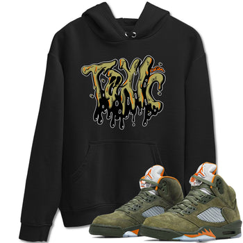 Air Jordan 5 Olive shirt to match jordans Toxic sneaker tees AJ5 Olive SNRT Sneaker Release Tees unisex cotton Black 1 crew neck shirt