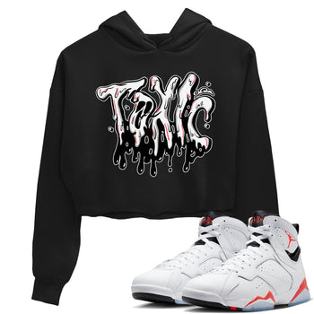 Air Jordan 7 Infrared Sneaker Match Tees Toxic Sneaker Tees AJ7 Infrared Sneaker Release Tees Women's Shirts Black 1