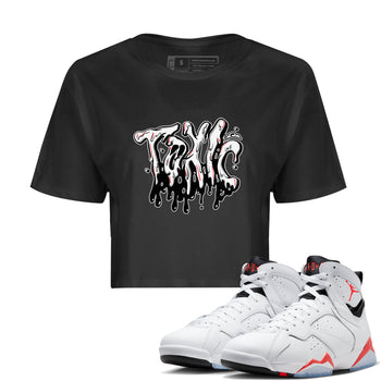 Air Jordan 7 Infrared Sneaker Match Tees Toxic Sneaker Tees AJ7 Infrared Sneaker Release Tees Women's Shirts Black 1