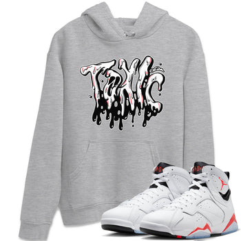 Air Jordan 7 Infrared Sneaker Match Tees Toxic Sneaker Tees AJ7 Infrared Sneaker Release Tees Unisex Shirts Heather Grey 1
