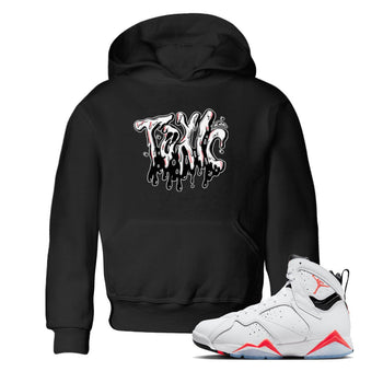 Air Jordan 7 Infrared Sneaker Match Tees Toxic Sneaker Tees AJ7 Infrared Sneaker Release Tees Kids Shirts Black 1