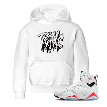 Air Jordan 7 Infrared Sneaker Match Tees Toxic Sneaker Tees AJ7 Infrared Sneaker Release Tees Kids Shirts White 1