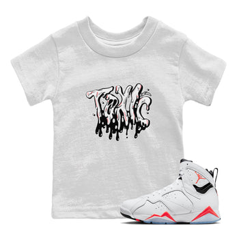 Air Jordan 7 Infrared Sneaker Match Tees Toxic Sneaker Tees AJ7 Infrared Sneaker Release Tees Kids Shirts White 1