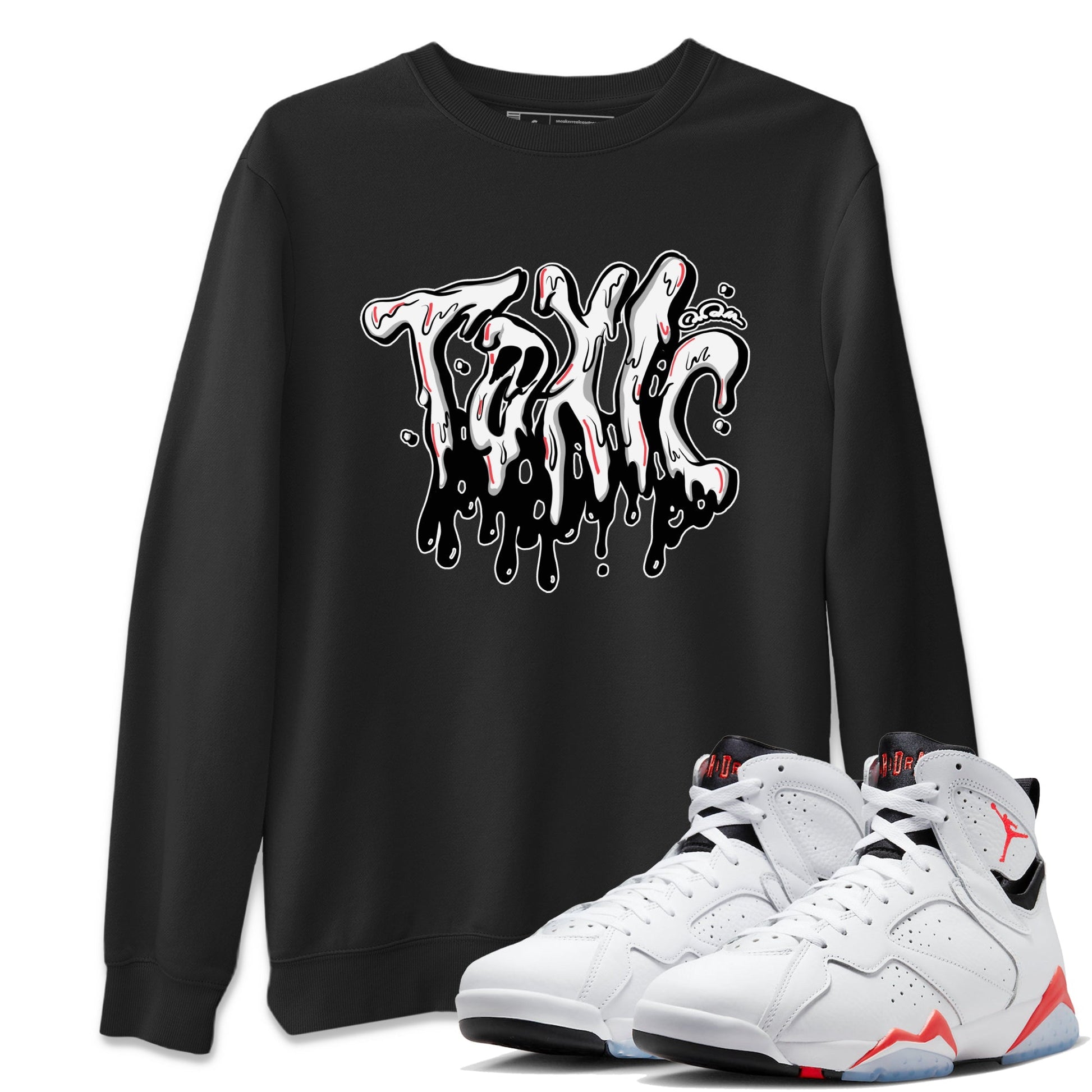 Air Jordan 7 Infrared Sneaker Match Tees Toxic Sneaker Tees AJ7 Infrared Sneaker Release Tees Unisex Shirts Black 1
