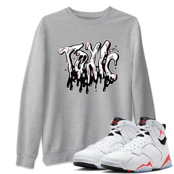 Air Jordan 7 Infrared Sneaker Match Tees Toxic Sneaker Tees AJ7 Infrared Sneaker Release Tees Unisex Shirts Heather Grey 1