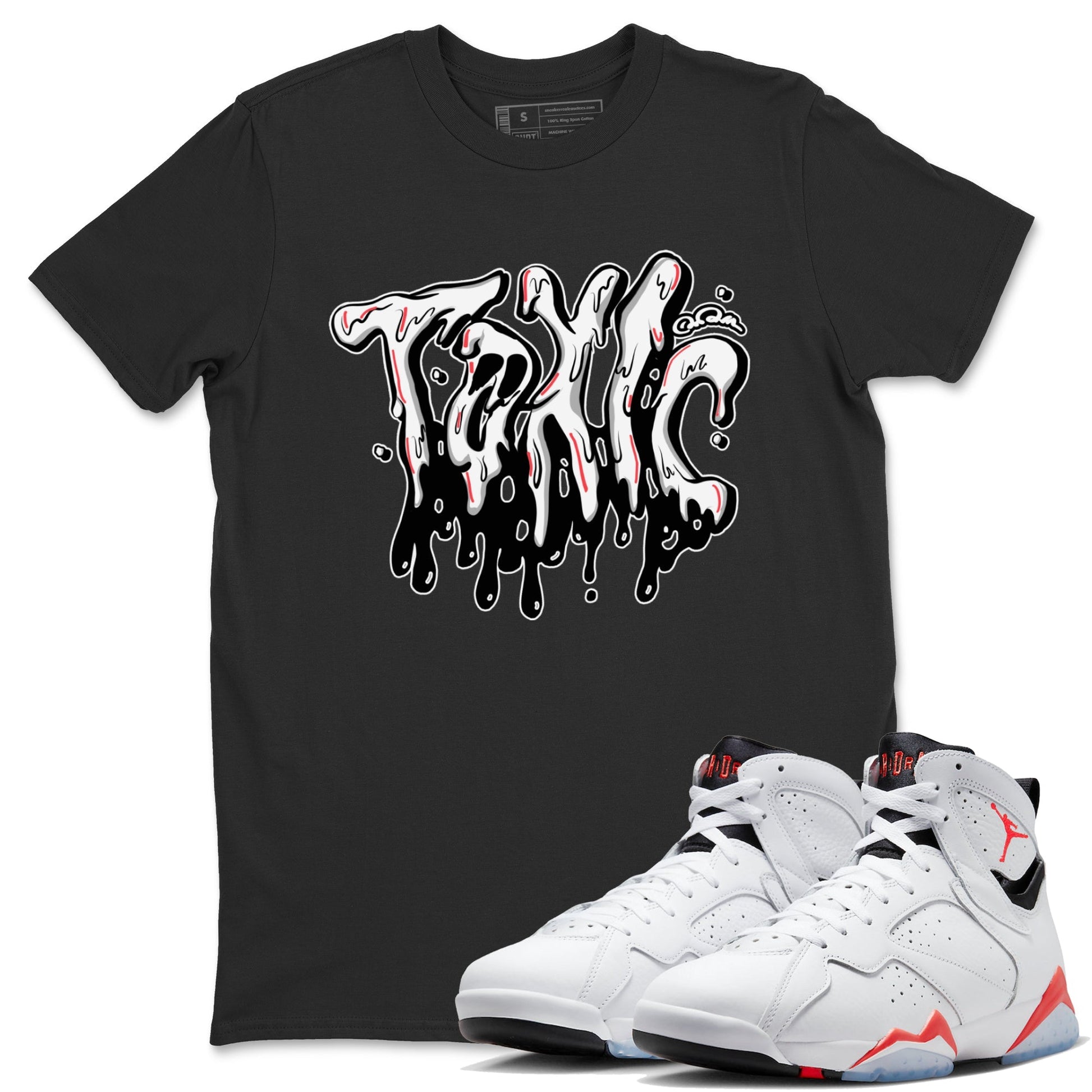 Air Jordan 7 Infrared Sneaker Match Tees Toxic Sneaker Tees AJ7 Infrared Sneaker Release Tees Unisex Shirts Black 1
