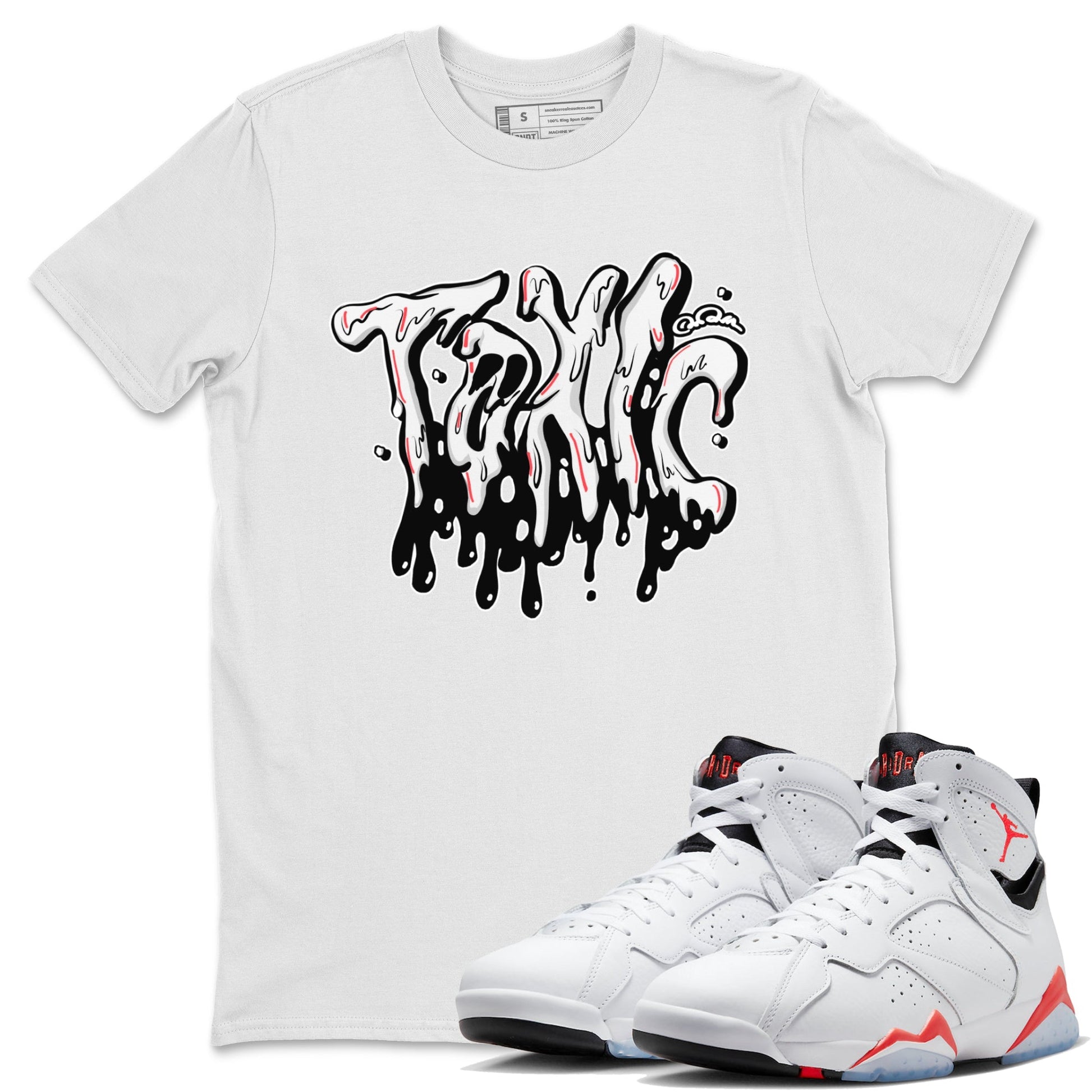 Air Jordan 7 Infrared Sneaker Match Tees Toxic Sneaker Tees AJ7 Infrared Sneaker Release Tees Unisex Shirts White 1