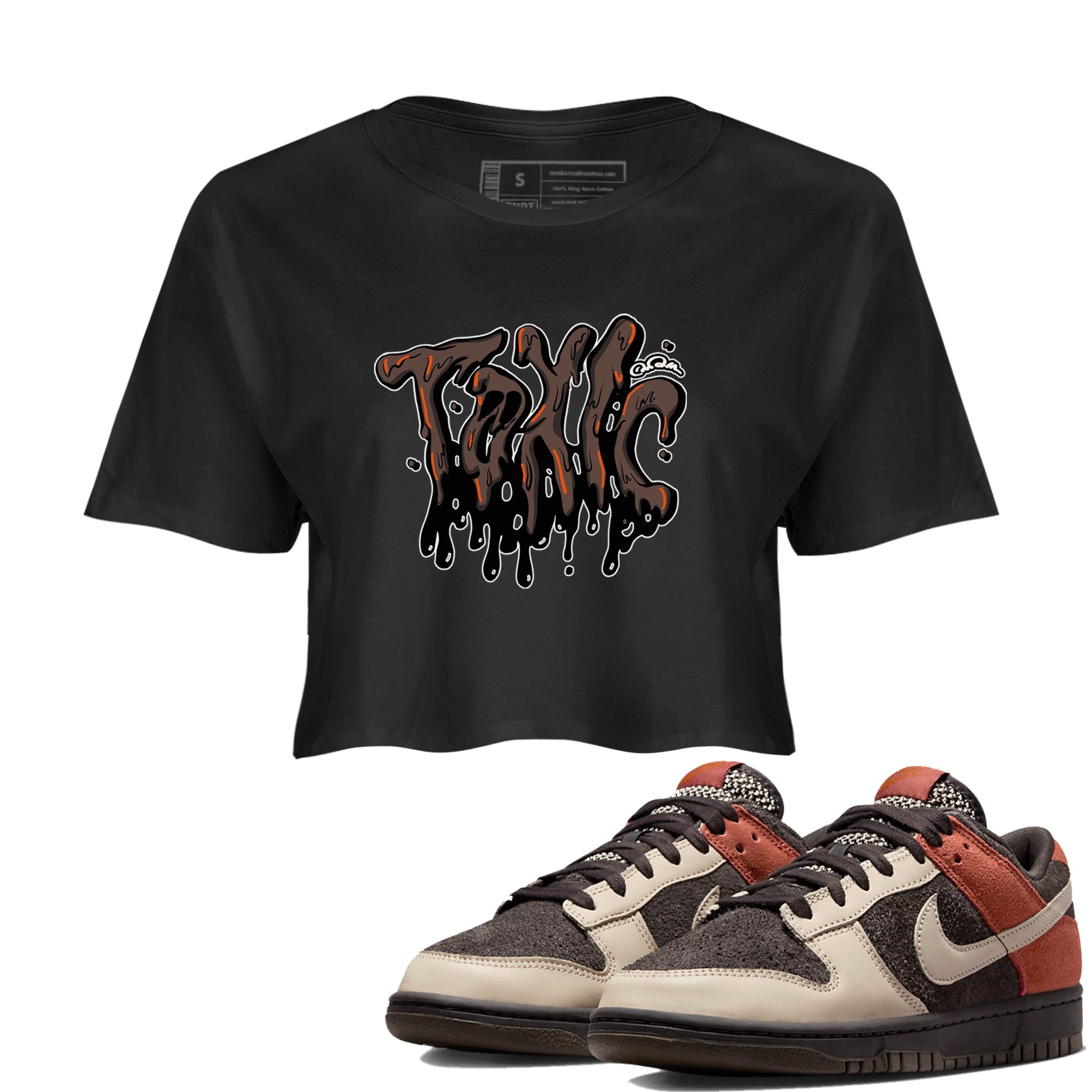 Dunk Red Panda shirt to match jordans Toxic sneaker tees Nike Dunk LowRed Panda SNRT Sneaker Release Tees Black 1 Crop T-Shirt