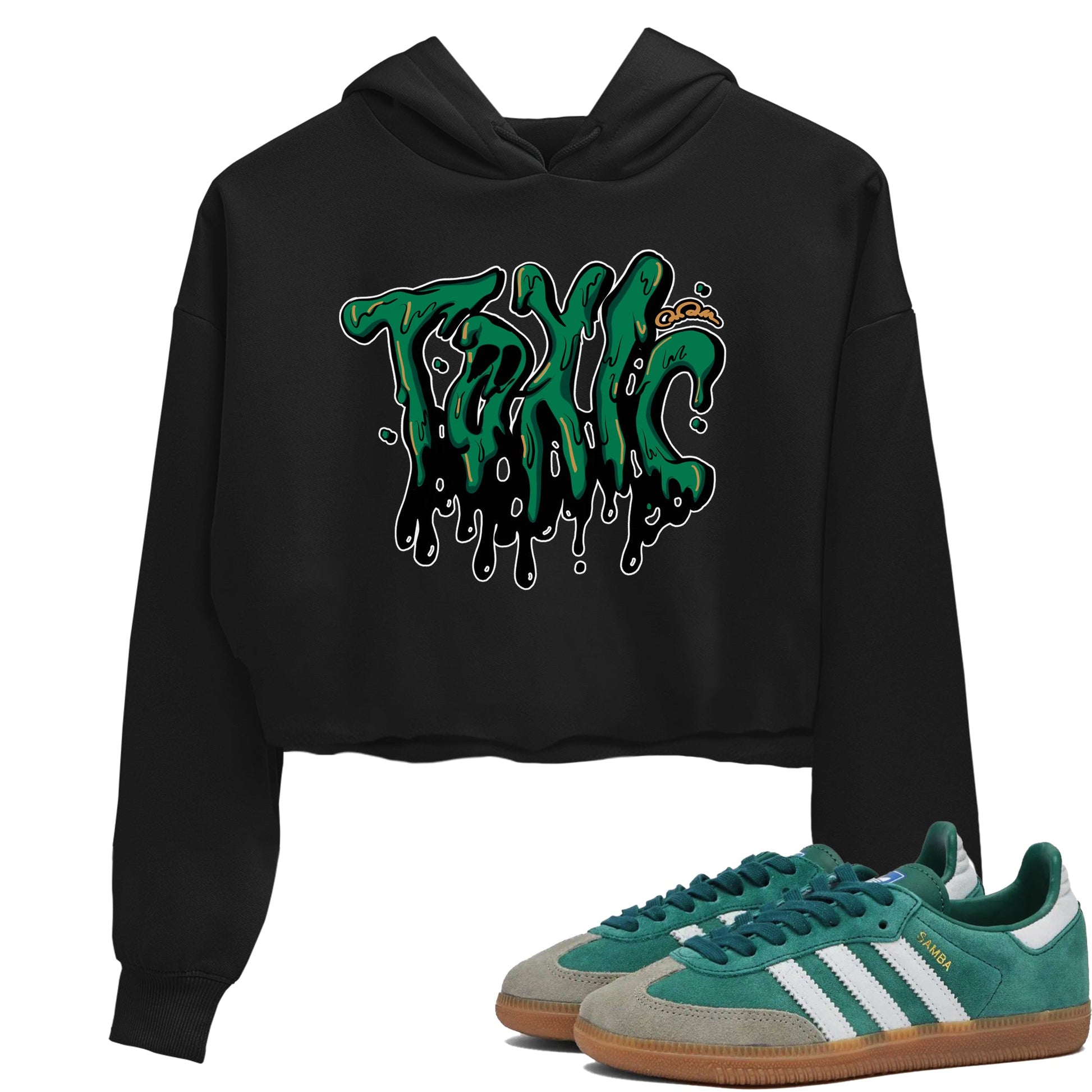 Samba Collegiate Green Gum shirt to match jordans Toxic sneaker tees Adidas Green Gum SNRT Sneaker Release Tees Black 1 Crop T-Shirt
