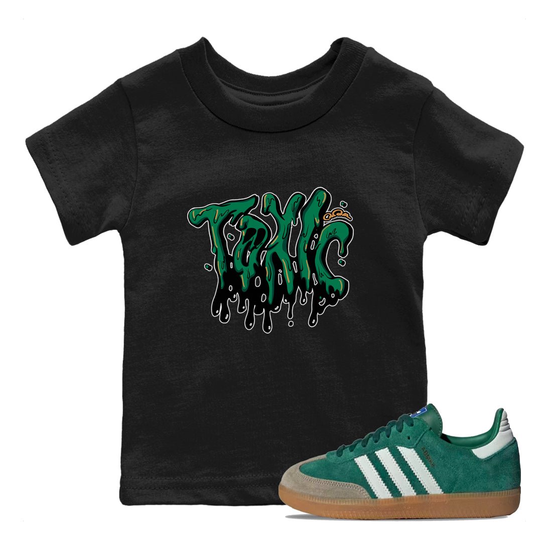 Samba Collegiate Green Gum shirt to match jordans Toxic sneaker tees Adidas Green Gum SNRT Sneaker Release Tees Baby Toddler Black 1 T-Shirt