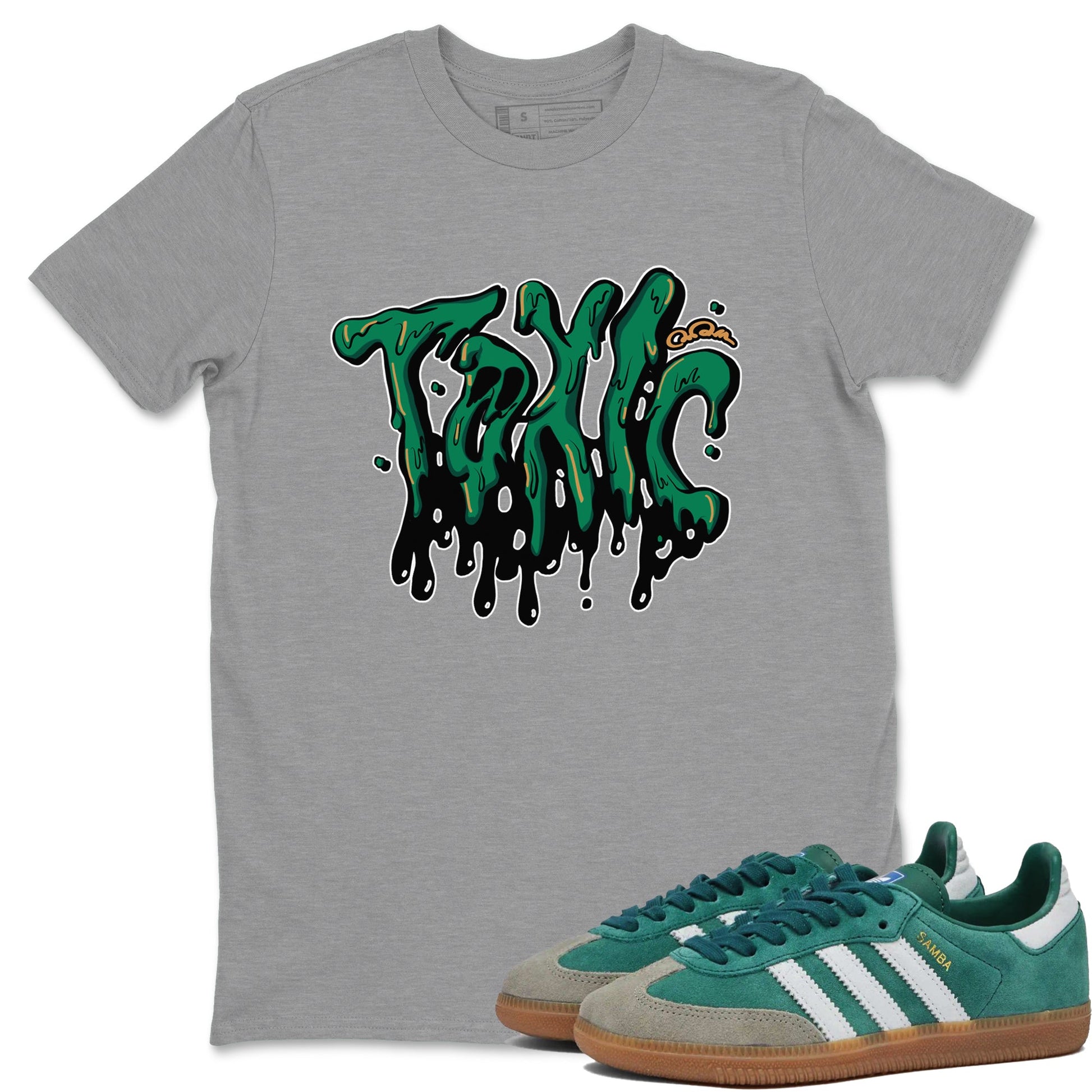 Samba Collegiate Green Gum shirt to match jordans Toxic sneaker tees Adidas Green Gum SNRT Sneaker Release Tees Unisex Heather Grey 1 T-Shirt