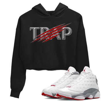 AJ13 Wolf Grey Sneaker Match Tees Trap Sneaker Tees Air Jordan 13 Wolf Grey SNRT Sneaker Release Tees Women's Shirts Black 1