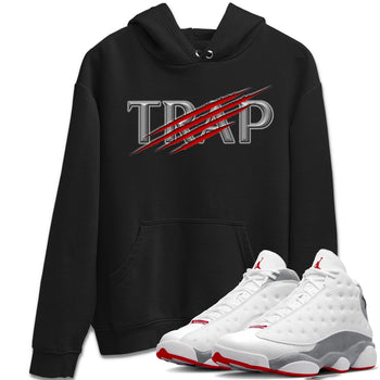 AJ13 Wolf Grey Sneaker Match Tees Trap Sneaker Tees Air Jordan 13 Wolf Grey SNRT Sneaker Release Tees Unisex Shirts Black 1