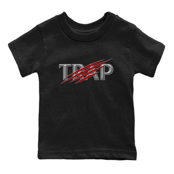 AJ13 Wolf Grey Sneaker Match Tees Trap Sneaker Tees Air Jordan 13 Wolf Grey SNRT Sneaker Release Tees Kids Shirts Black 2